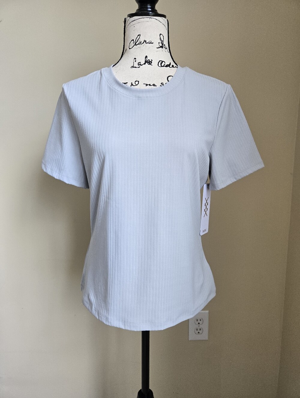 Rhone Modern Ribbed Tee Womens XL Gray Mist